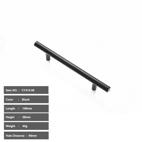 JAYA Aluminium Alloy Pulls Furniture Hardware Kitchen Cabinet Cupboard Dresser Wardrobe Drawer Door Black Modern Pull Handles