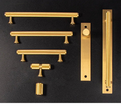 JAYA Brass Solid Furniture Cabinet Door with Brushed Lacquered Brass Pull Luxury Brass Door Gold Mid Century Modern Door Handle