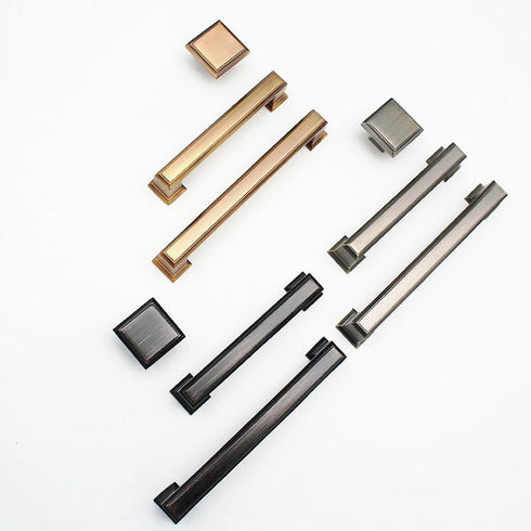 JAYA Brushed Zinc Alloy Pull Handle Luxury Solid Brass Knuckle Set for Kitchen Cabinets Bathroom Storage Antique Door Handles