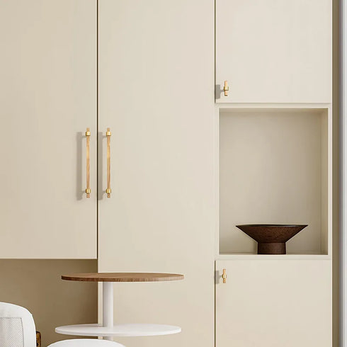 JAYA Cabinet Door Drawer Solid Wood Handle Japanese Modern Simple Beech Black Walnut Nordic Wardrobe Wood Furniture Door Handle