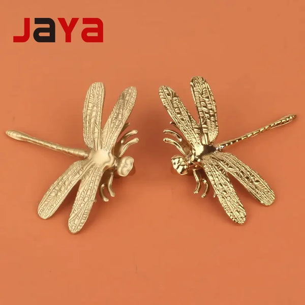 JAYA Dragonfly Handle Ins Style Nordic Wardrobe TV Cabinet Handle Light Luxury Rural Gold Creative Brass Handle