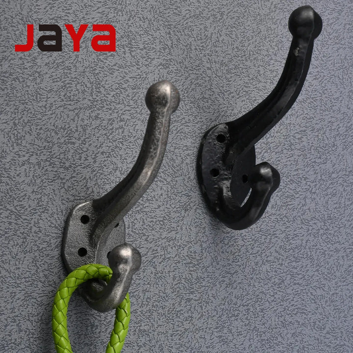 JAYA Factory Direct Sales Solid Parts European Industrial Style Coat Hook Cast Iron Door Back Hook Cast Iron Coat and Hat Hook