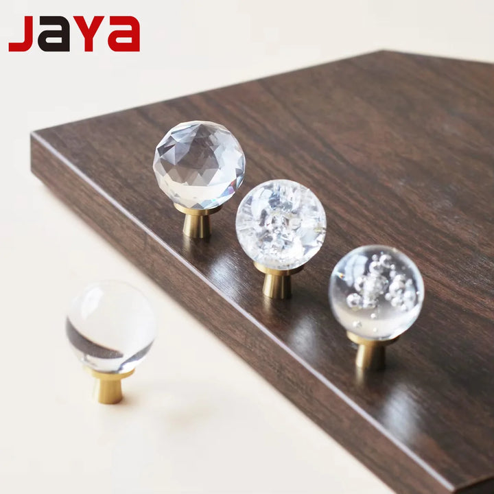 JAYA Factory Modern Cabinet Crystal Glass Handle and Knob/cabinet Handles Kitchen Acrylic Handles/pull Door Knob