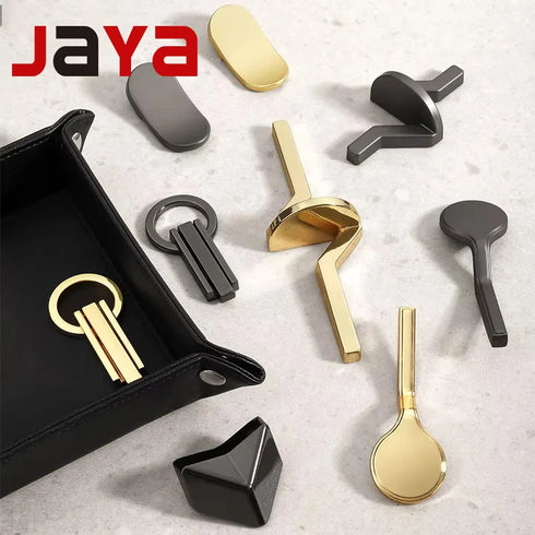 JAYA Gun Gray Copper Natural Color Minimalist Cabinet Drawer Bedside Table Handle Shoe Cabinet  Furniture Zinc Alloy Handle