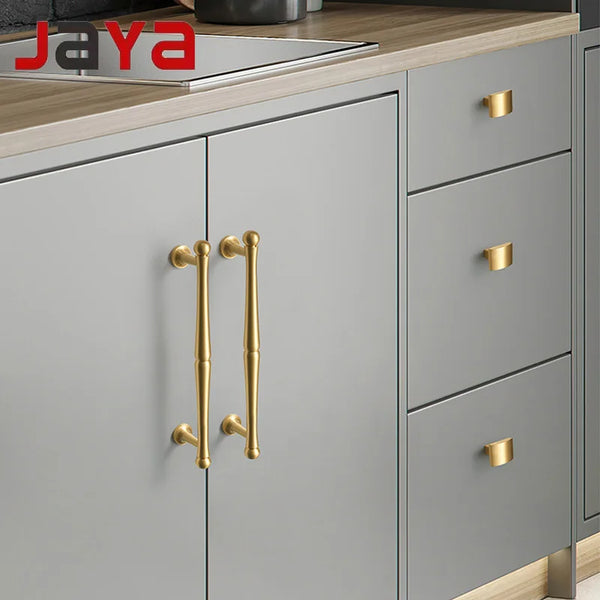 JAYA Hot Selling New Models Golden Handle Modern Finish Brass Handle Knobs