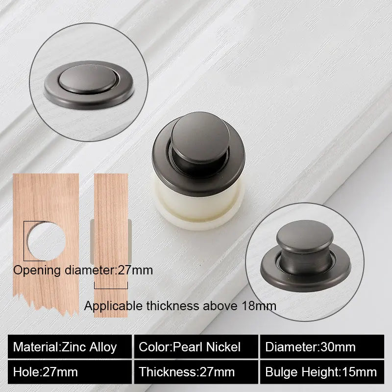 JAYA Japanese-style Tatami Embedded Spring Invisible Bounce Handle Concealed Drawer Round Knob