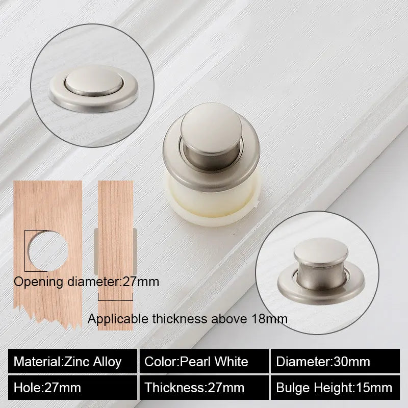 JAYA Japanese-style Tatami Embedded Spring Invisible Bounce Handle Concealed Drawer Round Knob