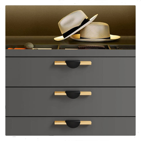 JAYA Luxury Gold and Black Matte Modern Kitchen Cabinet Handle Furniture Design for Elegant Furniture Door Handle