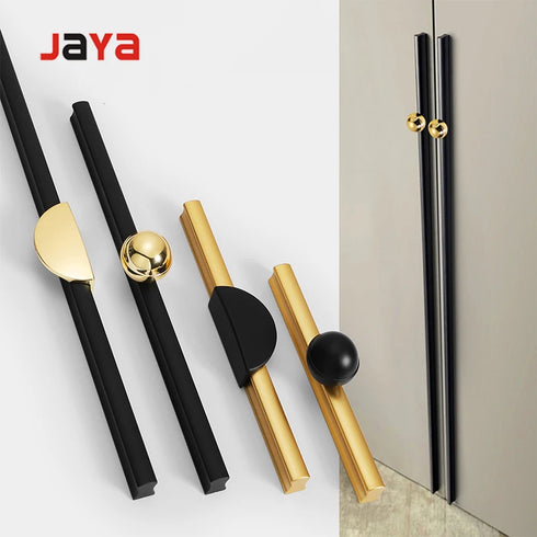 JAYA Luxury Gold and Black Matte Modern Kitchen Cabinet Handle Furniture Design for Elegant Furniture Door Handle
