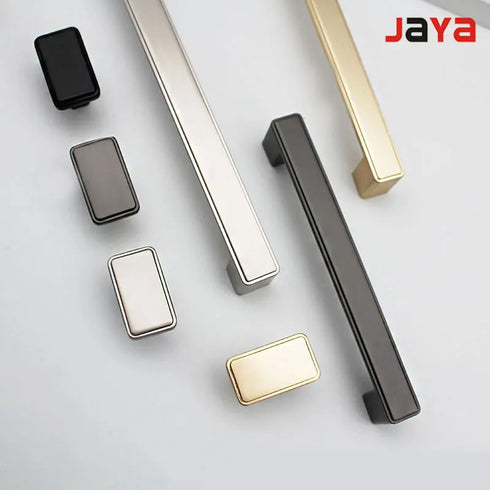 JAYA Modern Minimalist Cabinet Large Wardrobe Shoe Cabinet Door Handle Zinc Alloy European Drawer Black Single Hole Handle