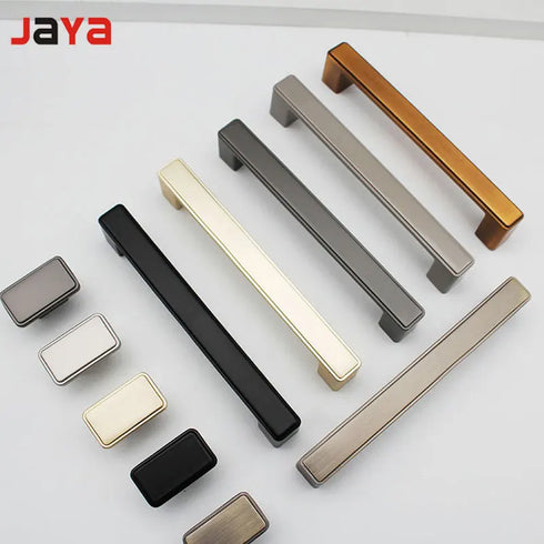 JAYA Modern Minimalist Cabinet Large Wardrobe Shoe Cabinet Door Handle Zinc Alloy European Drawer Black Single Hole Handle