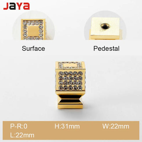 JAYA Modern Minimalist Golden Diamond Handle Wardrobe Drawer Shoe Cabinet Wine Cabinet European Style Zinc Alloy Door Handle