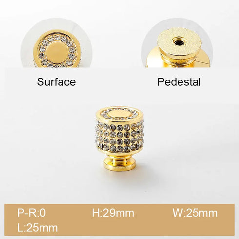 JAYA Modern Minimalist Golden Diamond Handle Wardrobe Drawer Shoe Cabinet Wine Cabinet European Style Zinc Alloy Door Handle