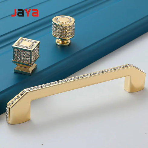 JAYA Modern Minimalist Golden Diamond Handle Wardrobe Drawer Shoe Cabinet Wine Cabinet European Style Zinc Alloy Door Handle