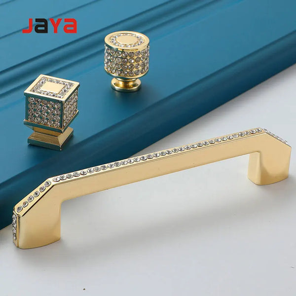 JAYA Modern Minimalist Golden Diamond Handle Wardrobe Drawer Shoe Cabinet Wine Cabinet European Style Zinc Alloy Door Handle