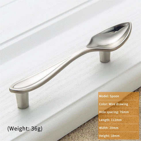 JAYA Modern Simple, Zinc Alloy Handle New Style Knife and Fork Creativity Handle Cabinet Drawer , Kitchen Handle Door Knob
