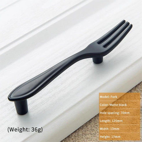JAYA Modern Simple, Zinc Alloy Handle New Style Knife and Fork Creativity Handle Cabinet Drawer , Kitchen Handle Door Knob