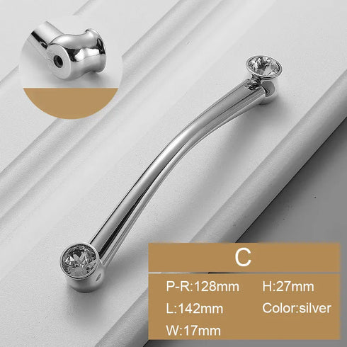 JAYA Modern minimalist cabinet door handle Nordic wardrobe drawer handle cabinet wine cabinet hardware diamond crystal handle