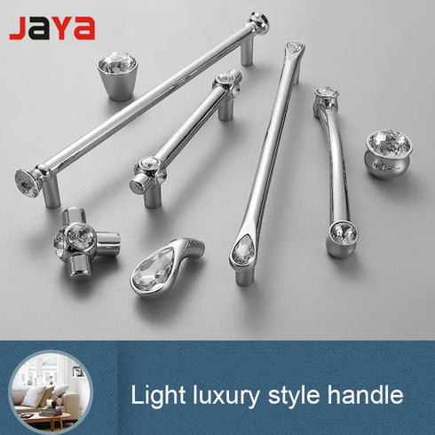 JAYA Modern minimalist cabinet door handle Nordic wardrobe drawer handle cabinet wine cabinet hardware diamond crystal handle