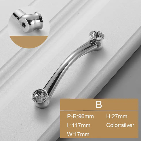 JAYA Modern minimalist cabinet door handle Nordic wardrobe drawer handle cabinet wine cabinet hardware diamond crystal handle