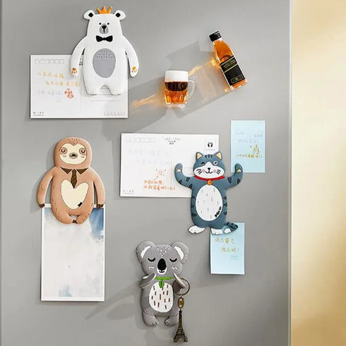 JAYA No-punch Rag Plug Cartoon Animal Hook Fridge Sticker Kitchen Bathroom Creative Towel Rack Wall Hanging Key Hooks