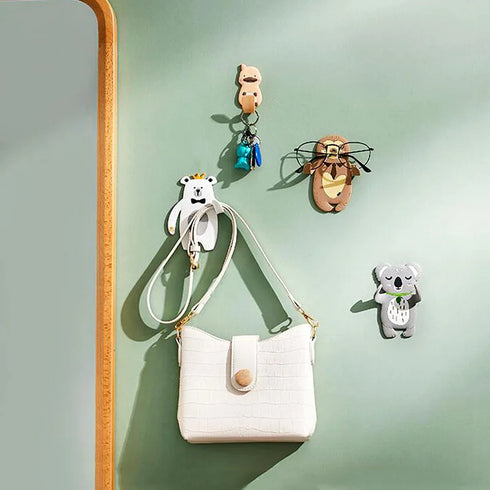 JAYA No-punch Rag Plug Cartoon Animal Hook Fridge Sticker Kitchen Bathroom Creative Towel Rack Wall Hanging Key Hooks