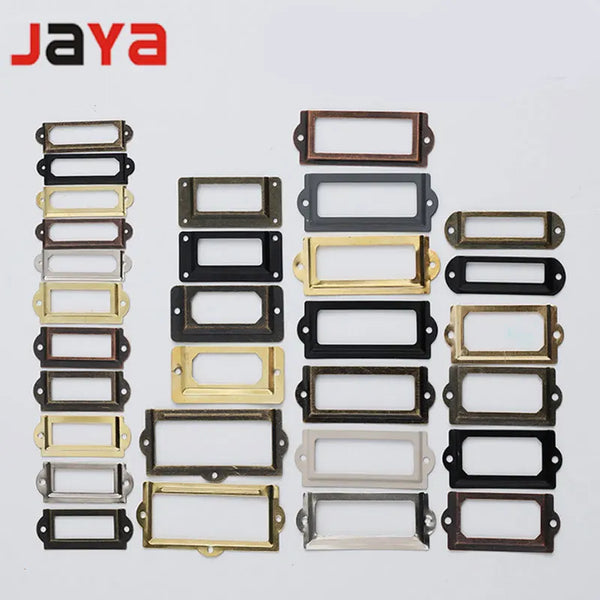 JAYA Small card slot business card frame handle label box four-box standard iron antique drawer card clip label bookmark box