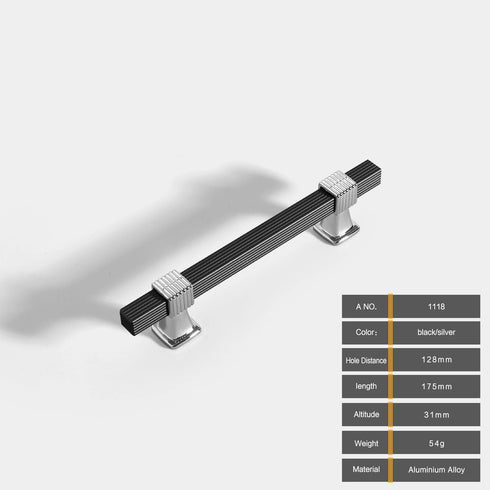 JAYA Solid Knurled Aluminum Heavy Duty Wooden Door Handle for Kitchen with White Cabinet Handles for Cabinet Handle