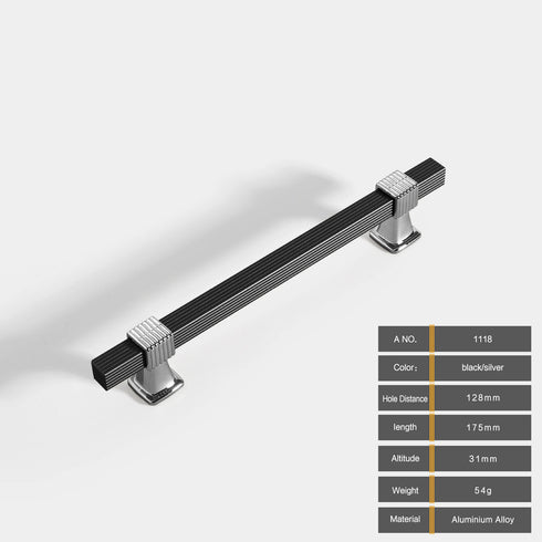 JAYA Solid Knurled Aluminum Heavy Duty Wooden Door Handle for Kitchen with White Cabinet Handles for Cabinet Handle