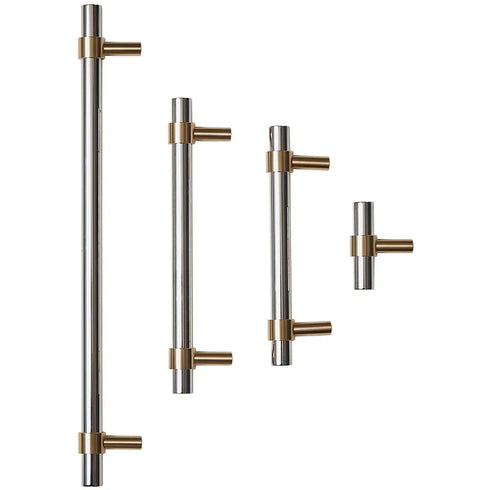 JAYA Stainless Steel and Brass Base Furniture Kitchen Cabinet Pull Handle Drawer and Dresser Pulls Knobs Pulls Handles Door Knob