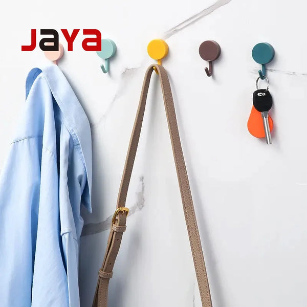 JAYA Sticky Hook Cute Creative Sticky Hook Sticky Decoration Non Punching Wall Stickers Small Round Cute Hooks