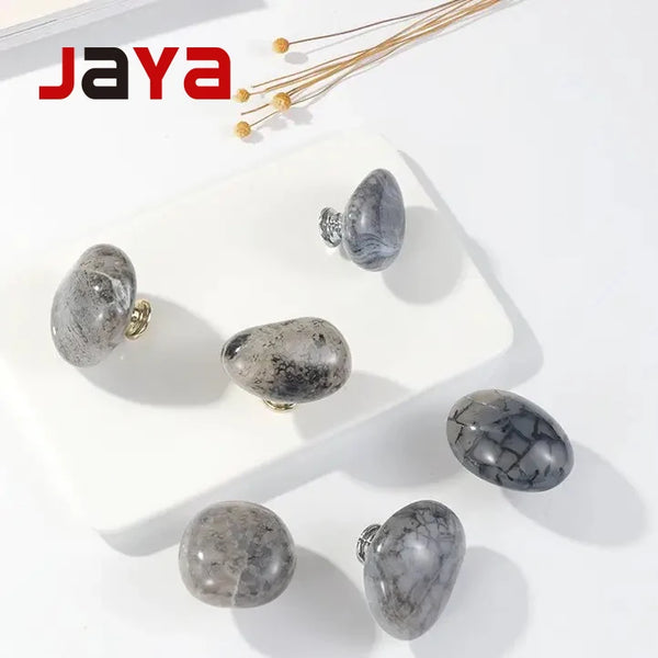 JAYA Stone Door Knobs Vintage Natural Agate Stone Cabinet Knobs Modern Kitchen Wardrobe Furniture Door Handle