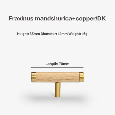 JAYA Walnut Beech Wood Furniture Handles Brass Kitchen Cabinet Door Drawer Knobs Pulls Wooden Handles