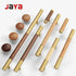 JAYA Walnut Beech Wood Furniture Handles Brass Kitchen Cabinet Door Drawer Knobs Pulls Wooden Handles