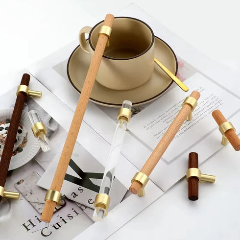 JAYA Wood Cabinet Handles Gold Brass Cabinet Hardware Clear Drawer Pulls/clear Cabinet Pulls for Kitchen Furniture Door Handle