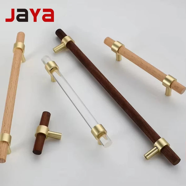 JAYA Wood Cabinet Handles Gold Brass Cabinet Hardware Clear Drawer Pulls/clear Cabinet Pulls for Kitchen Furniture Door Handle