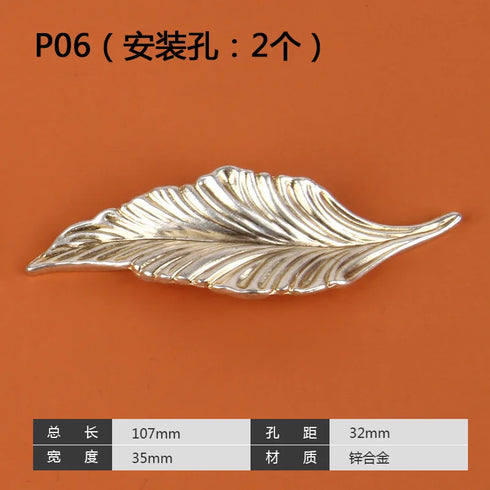 Carry Cast Chrome DoorLeaf Shape Cupboard Handles Basket with Handle for Interior Door Cover Modern  Handle