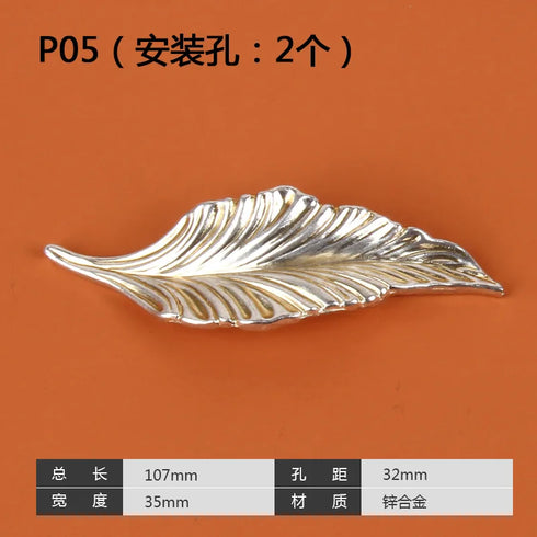 Carry Cast Chrome DoorLeaf Shape Cupboard Handles Basket with Handle for Interior Door Cover Modern  Handle