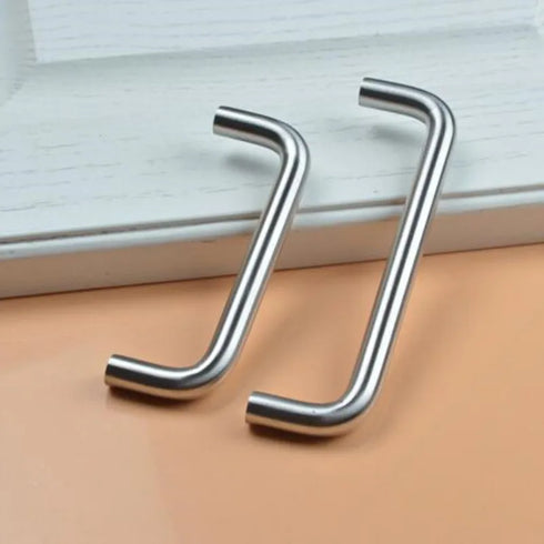 JAYA 50mm U-Shaped Stainless Steel Cabinet Handles M8 Thread Round Bar Pulls for Kitchen Dresser Furniture