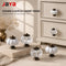 JAYA White Ceramic and Clear Acrylic Cabinet Knobs Pumpkin Shape Single Hole Drawer Pulls for Kitchen Wardrobe Dresser Cupboard