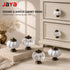 JAYA White Ceramic and Clear Acrylic Cabinet Knobs Pumpkin Shape Single Hole Drawer Pulls for Kitchen Wardrobe Dresser Cupboard