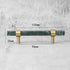 JAYA Luxury Marble and Brass Cabinet Handles Green White T Bar Pulls Knobs for Kitchen Cabinets Drawers and Wardrobes