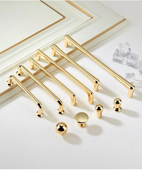 JAYA Modern Cabinet Handles Black Brass Drawer Pulls Gold Knobs Furniture Hardware Long Handles for Kitchen Cabinet Doors