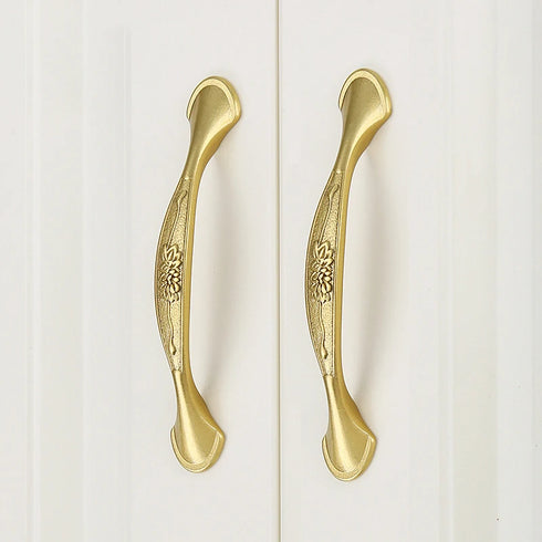 JAYA  New Chinese Style Wardrobe Door Brass Handle European Style Bronze Window Handle Drawer Hardware Handle