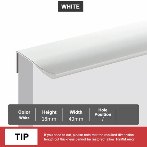 JAYA JY-ATP01 Modern Aluminum Alloy Hidden Tab Pull Top-Mount Edge Handle for Kitchen Cabinet Drawer Wardrobe