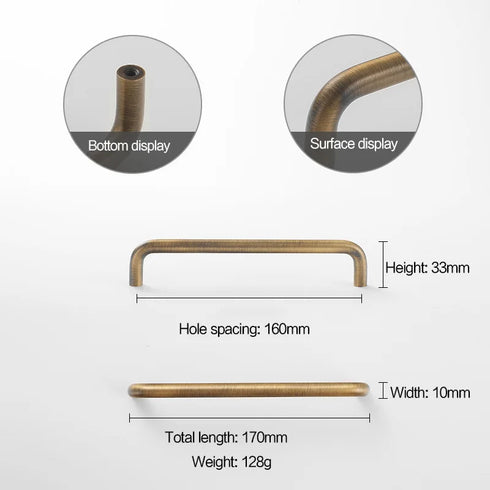 JAYA Antique Brass Finish Cabinet Handles and Knobs Bar Pulls Shell Pull and Ring Pull for Kitchen Wardrobe Drawer Furniture
