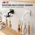 JAYA Self-Adhesive Rotating Multi-Hook Wall Hanger No-Drill Plastic Utensil Key Clothes Organizer for Kitchen Bathroom