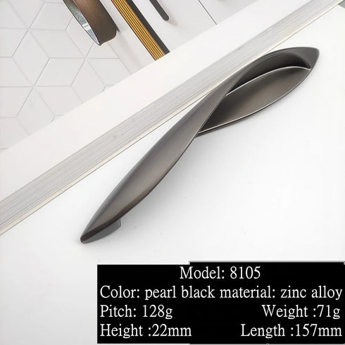 JAYA Modern European Black and Gold Metal Cabinet Pull Handles for Kitchen Drawers Wardrobe and Furniture Doors