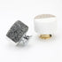 JAYA Modern Two Tone Natural Marble Cabinet Knobs with Solid Brass Base for Kitchen Drawer Dresser Wardrobe Furniture