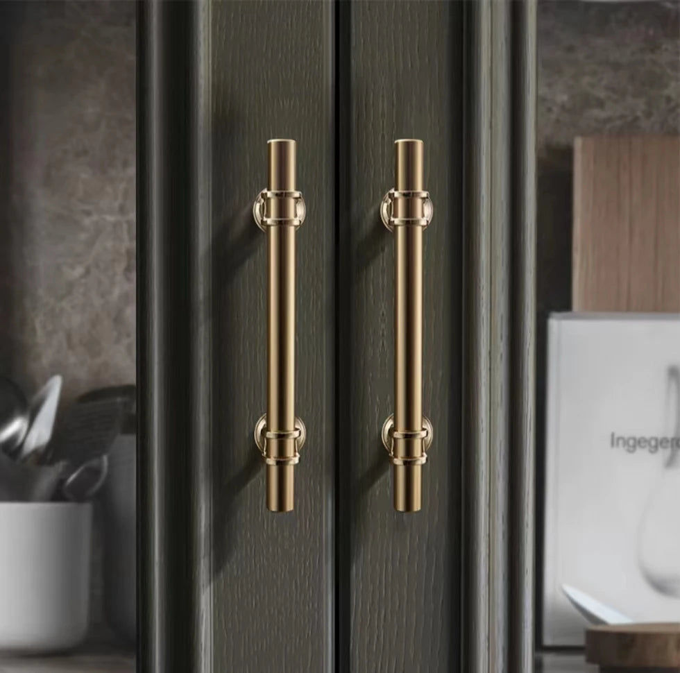 JAYA Luxury Gold and Black Cabinet Handles Modern Bar Drawer Pulls T Knobs for Kitchen Wardrobe Cupboard Furniture Hardware